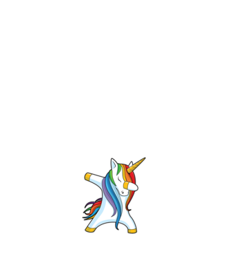 DAB Unicorn 2 model alb pe tricou