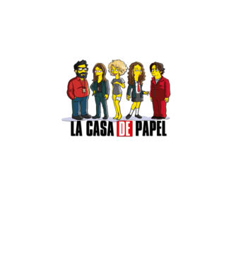 la casa de papel simpson model alb pe tricou