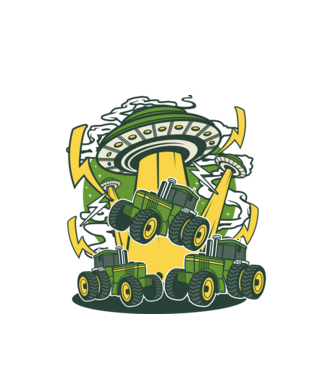 TRACTOR model alb pe tricou