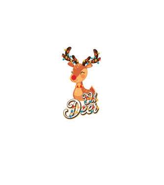 Oh deer model negru pe tricou