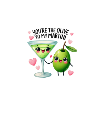 Olive to my Martini model alb pe tricou