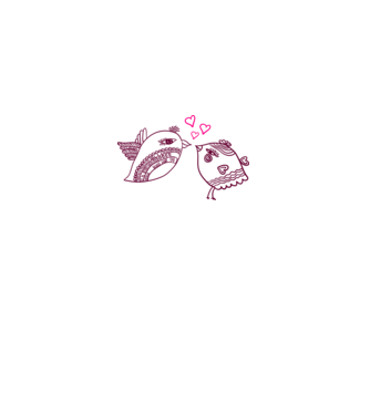lovebirds model alb pe tricou