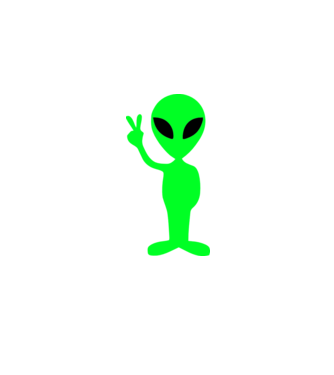 UFO Alien model alb pe tricou