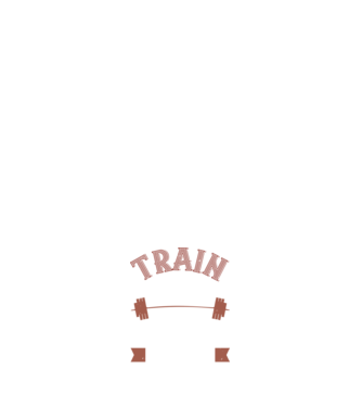 Train Hard model alb pe tricou