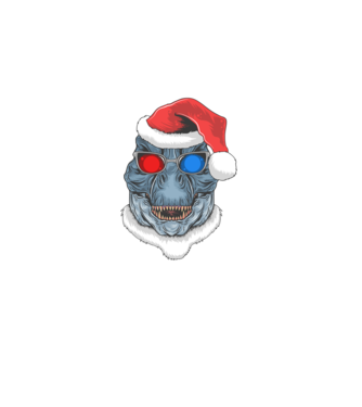 Santasaurus Rex model albastru închis pe tricou