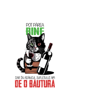sunt bun pentru o băutură Alb model alb pe tricou