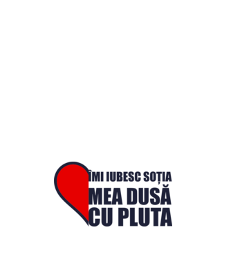 îmi iubesc soția mea dusă cu pluta model alb pe tricou