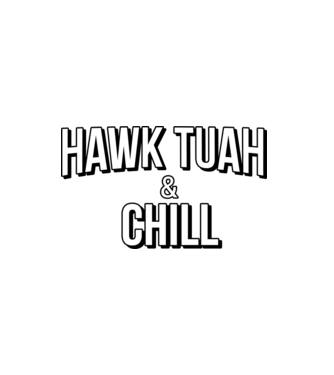 Hawk tuah and chill netflix model alb pe tricou