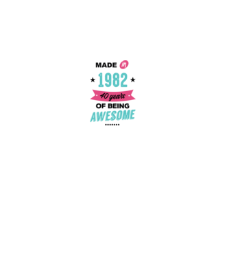 MADE in 1982 model alb pe tricou