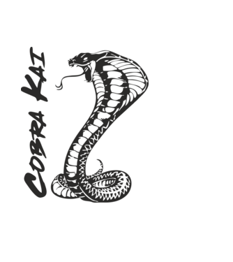 cobra kai black model albastru deschis pe tricou