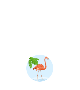 Flamingo model alb pe tricou