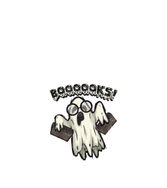 Spooky booookworm model negru pe tricou