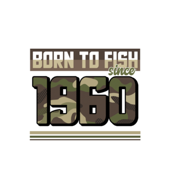 Born to fish since 1960 model alb pe tricou