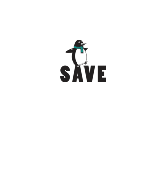 Save penguin model alb pe tricou