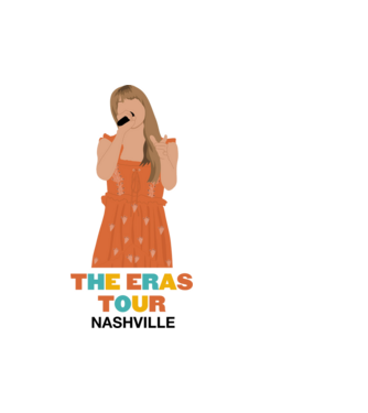 Taylor Swift The Eras Tour Nashville 3 model alb pe tricou