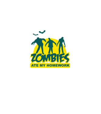 Zombies ate my homework model negru pe tricou