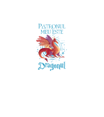 Patronul meu este DRAGONUL model negru pe tricou