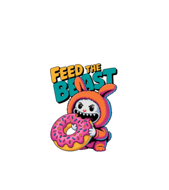 Feed the beast model alb pe tricou