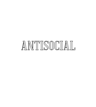Antisocial model negru pe tricou