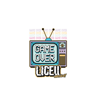 Absolvire retro liceu model negru pe tricou