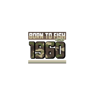 Born to fish since 1960 model negru pe tricou