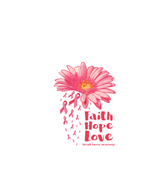 Gerbera faith hope love model alb pe tricou
