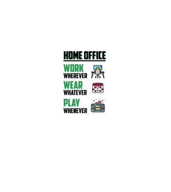 Home office model alb pe tricou