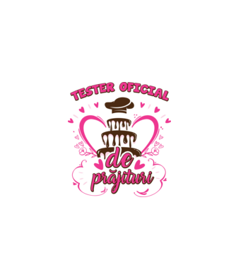 tester oficial de prăjituri model alb pe tricou
