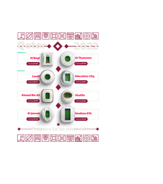Qatar 2022 Stadiums model negru pe tricou