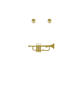 I play heavy metal trumpet model negru pe tricou
