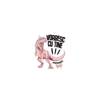 Vorbesc cu tine! #mamasaurus model alb/roșu pe tricou
