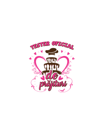 tester oficial de prăjituri model alb pe tricou