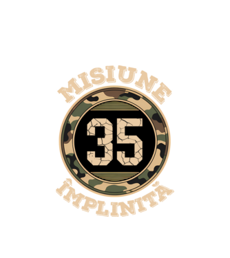 Misiune împlinită 35 model alb pe tricou
