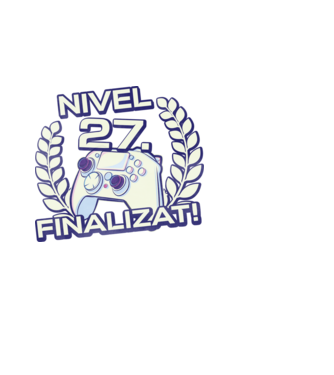 Nivel 27 finalizat! model negru pe tricou