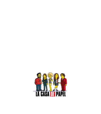 la casa de papel simpson model alb pe tricou