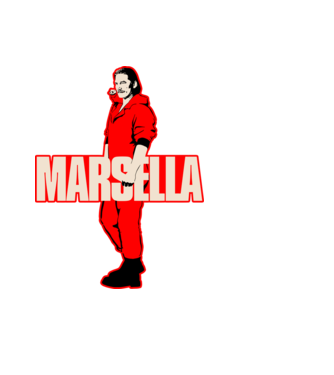 mareille la casa de papel model negru pe tricou