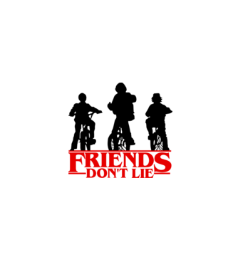 friends dont lie bicycle model alb pe tricou