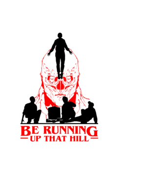 vecna running up that hill model albastru deschis pe tricou