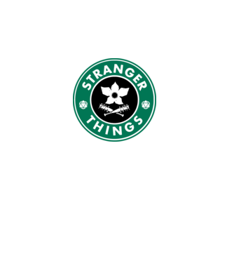 stranger things starbucks model gri pe tricou
