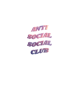 Anti social social club pink model negru pe tricou