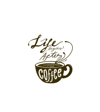 Life begins after coffee model alb pe tricou