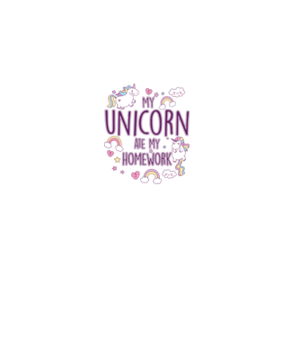 My unicorn ate my homework model alb pe tricou
