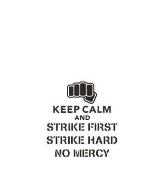 Keep calm and strike first cobra kai model alb pe tricou