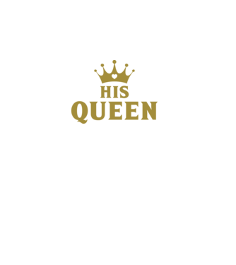 His Queen model negru pe tricou