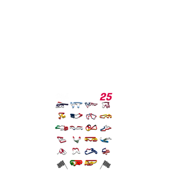 MOTOGP 25 CALENDAR Negru model alb pe tricou