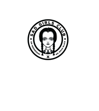 WEDNESDAY Sad Girls Club model negru pe tricou