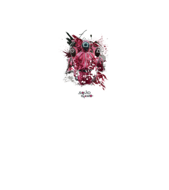 squid game poster model alb pe tricou