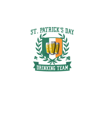 St Patrick Drinking team model alb pe tricou