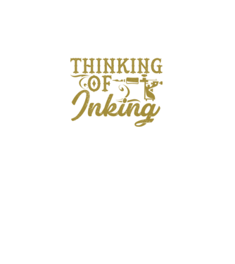 Thinking of inking model negru pe tricou