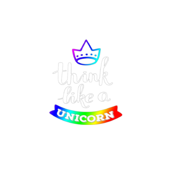 I think like a UNICORN model negru pe tricou